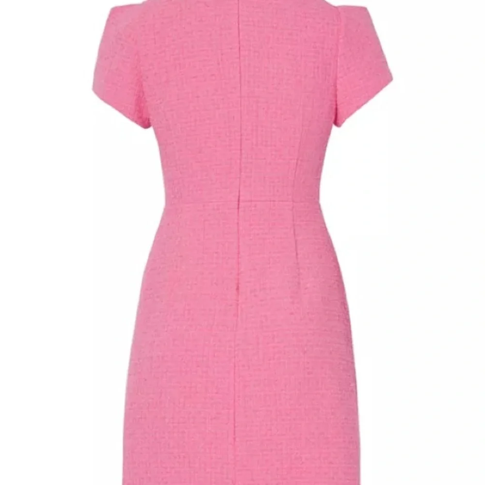 MILLY Genevie Pink Bouclé V Neck Dress  NWOT - Picture 12 of 13